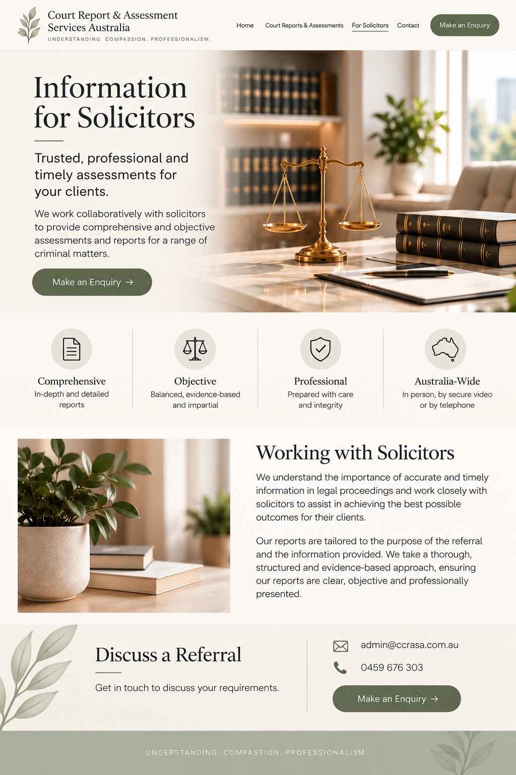 Approved Court Report & Assessment Services Australia for solicitors page